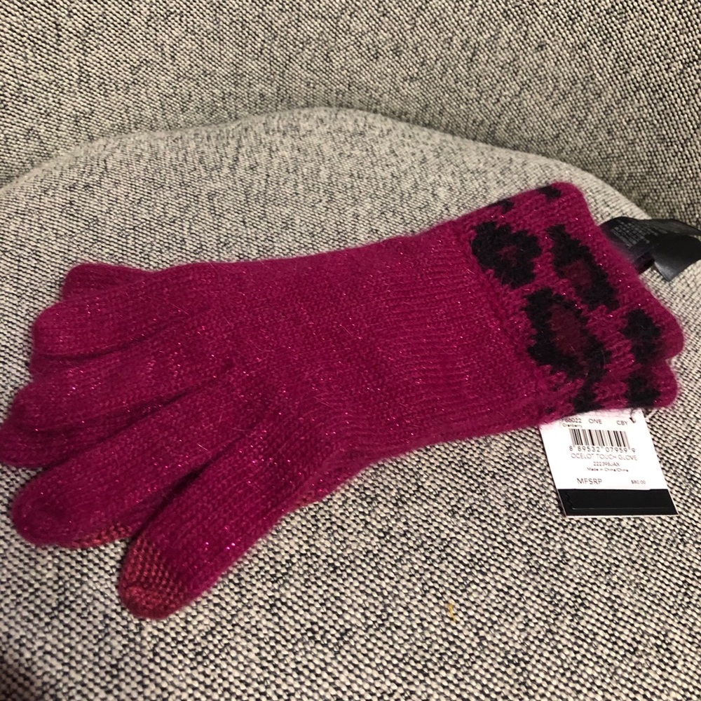 Coach knitted rabbit hair gloves
